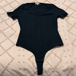 Madewell Black Ribbed Bodysuit